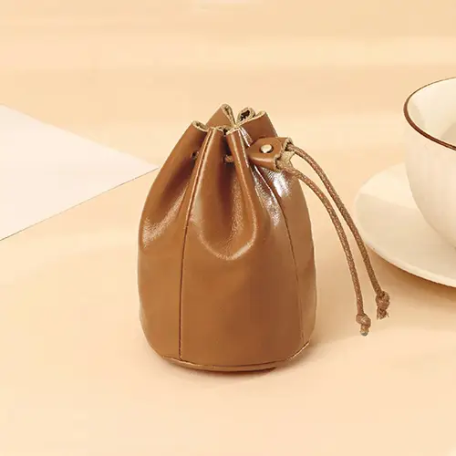  Stylish Leather Drawstring Pouch Bag